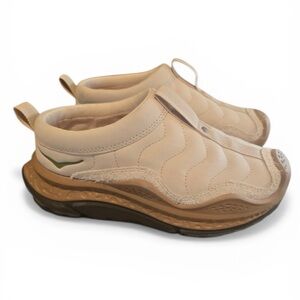 Hoka Ora Primo Recovery Beige and Tan Slip-On Athletic Shoes